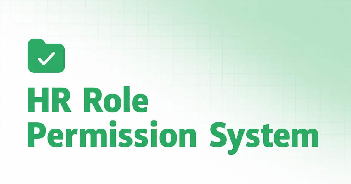 HR Role Permission System For Secure HR Access Control